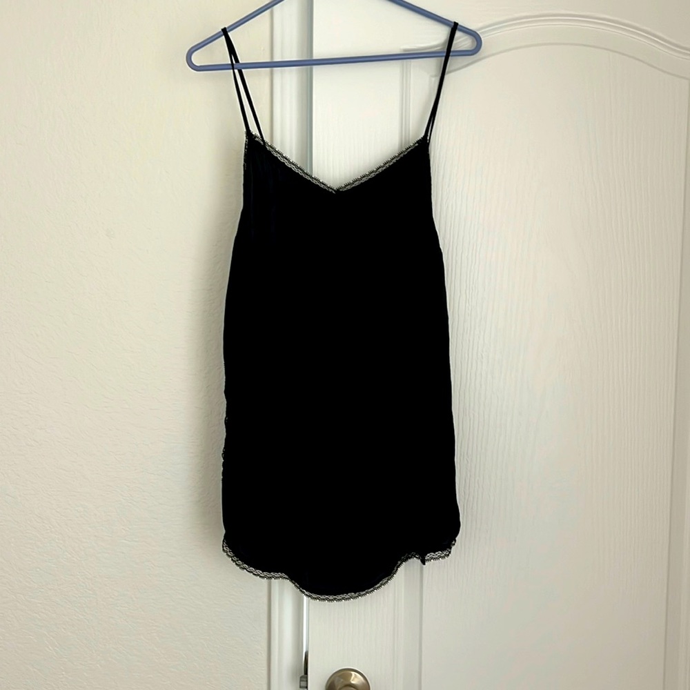 Mini black long layering tank